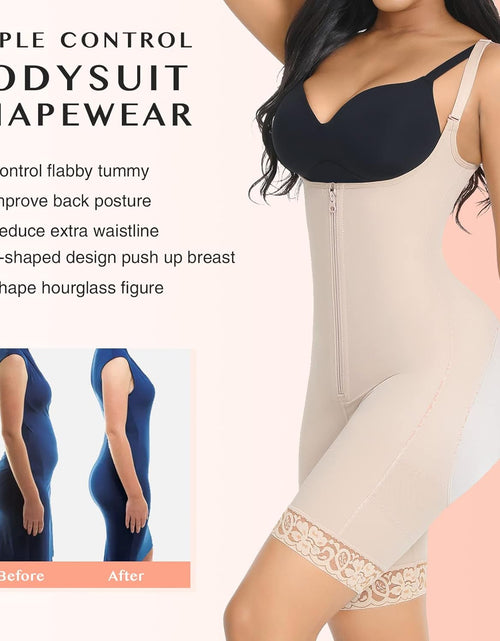 Load image into Gallery viewer, Shapewear for Women Tummy Control Fajas Colombianas Body Shaper for Women Zipper Open Bust Bodysuit Waist Trainer
