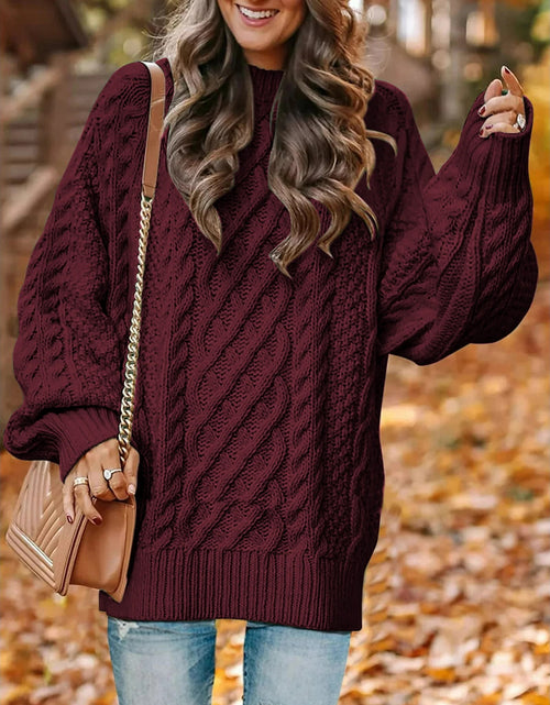 Load image into Gallery viewer, Oversized Sweaters for Women Cable Knit Chunky Pullover Sweater
